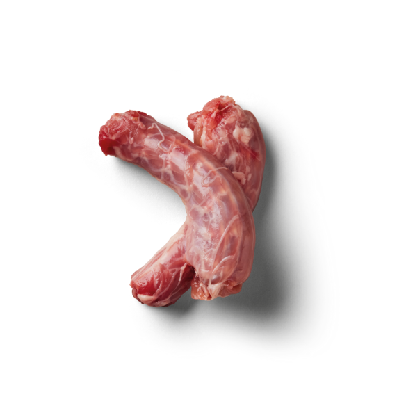 Chicken Necks 1kg, a natural pet treat, on a white background.